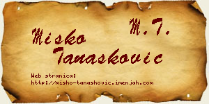 Miško Tanasković vizit kartica